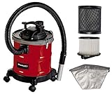 Einhell Aschesauger TC-AV 1620 DW (1.250 W, 165 mbar, 1,2 m Saugschlauch, 20 l Auffangbehälter + Schnellverschlüsse, Vor- und Faltenfilter, Blasfunktion, metallverstärkter Saugschlauch + Alusaugrohr)