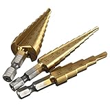 SHENYI. Industrielle Bohrer 3pcs HSS beschichtete Stufenbohrer Metall 3-12mm 4-12mm 4-20mm Cone Cut High Speed ​​Stahl Holz Drilling Power Tools (Color : 1pcs 3 13mm)