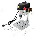 Standbohrmaschine Säulenbohrmaschine 340 Watt Mini Tischbohrmaschine Drehzahlregelung 0-16000rpm Bohrfutter 1-10mm Bohrtisch