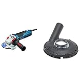 Bosch Professional 060179H002 GWS 17-125 CIE Professional Winkelschleifer 125mm GWS17-125CIE, Schwarz, Blau, Silber & Professional Absaughaube (mit Bürstenkranz, Farbe, Lacke, Kunststoff (GFK))