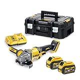 DeWALT Akku-Winkelschleifer 125 mm, 54 V, XR Flexvoltinklusivive 2 x 52 Akkus, 1 x Ladegerät, 1 Stück, DCG414T2-QW