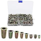 TXErfolg 230 Stück Einschraubmuffen M4 M5 M6 M8 Zink-legierung mit Abdeckrand Antriebsmutter Holzeinsatz Muttern Gewindeeinsatz Möbel Hex Sortiment für weiches Holz Holzmöbel